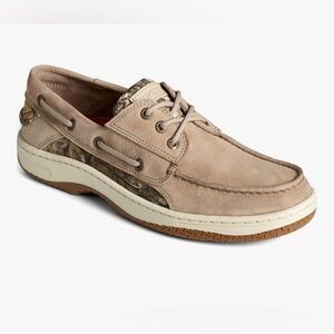 Sperry Billfish Realtree Beige and Brown Boat Shoes